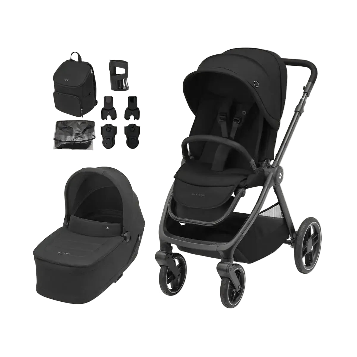 Maxi Cosi Oxford Stroller and Sense Bassinet Twillic Black