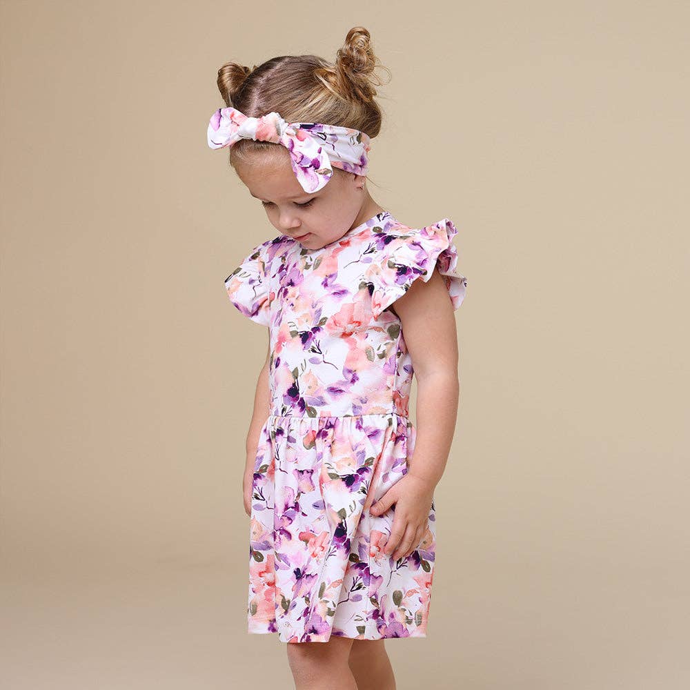 Snuggle Hunny - Blushing Beauty Short Sleeve Organic Dress - 3-6 Months (00)