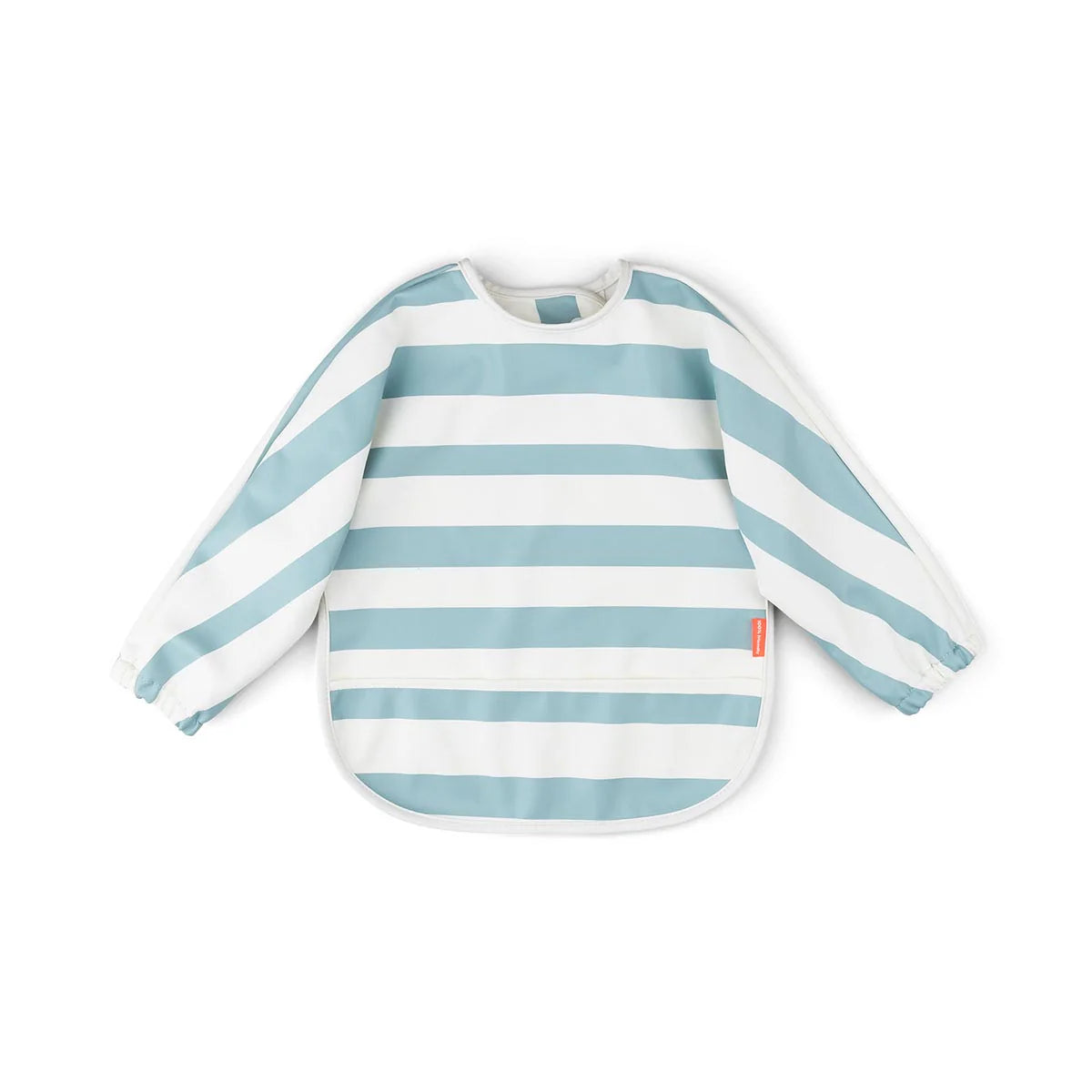 Done by Deer Sleeved Pocket Bib Striped BLUE - Tiny Tots Baby Store