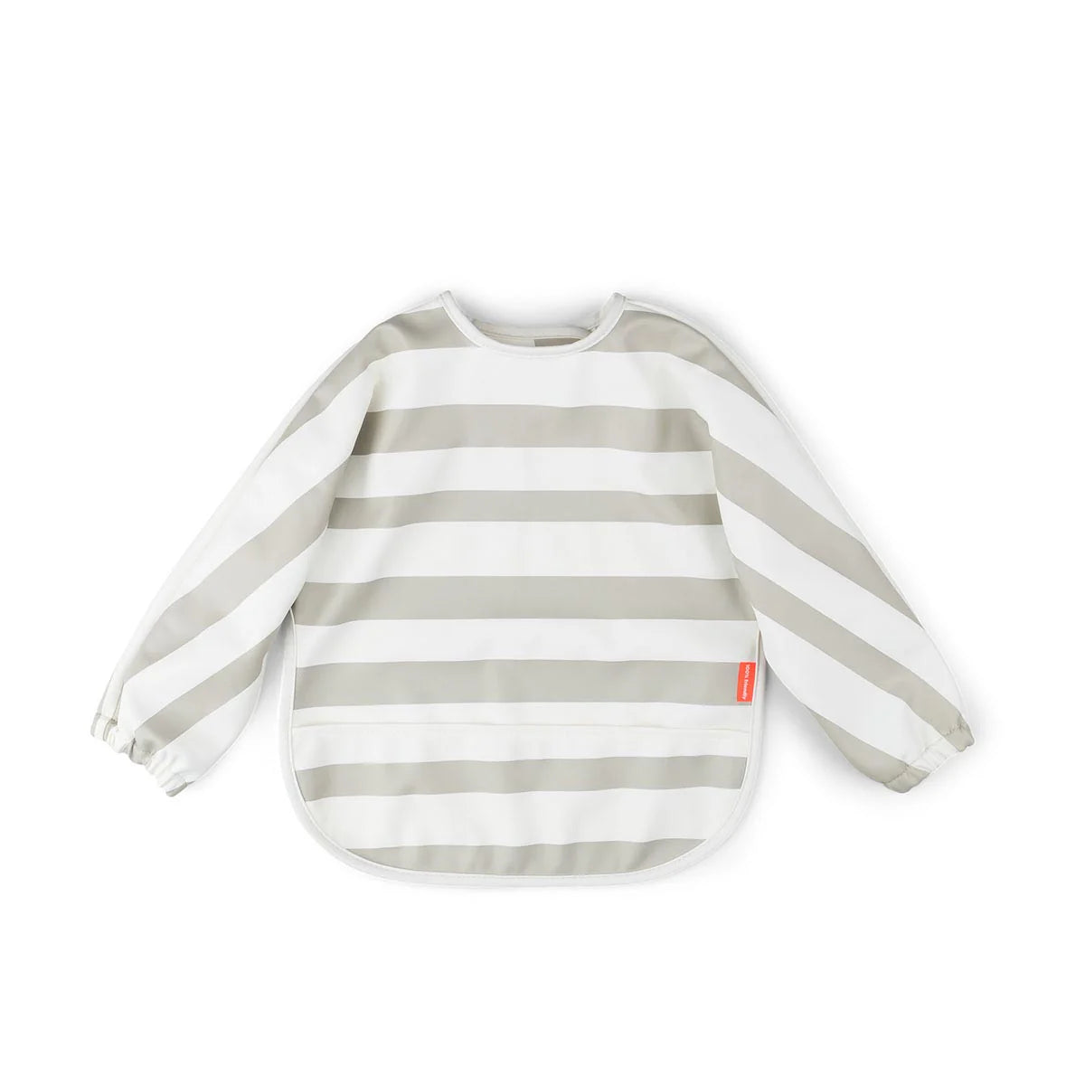 Done by Deer Sleeved Pocket Bib Striped SAND - Tiny Tots Baby Store