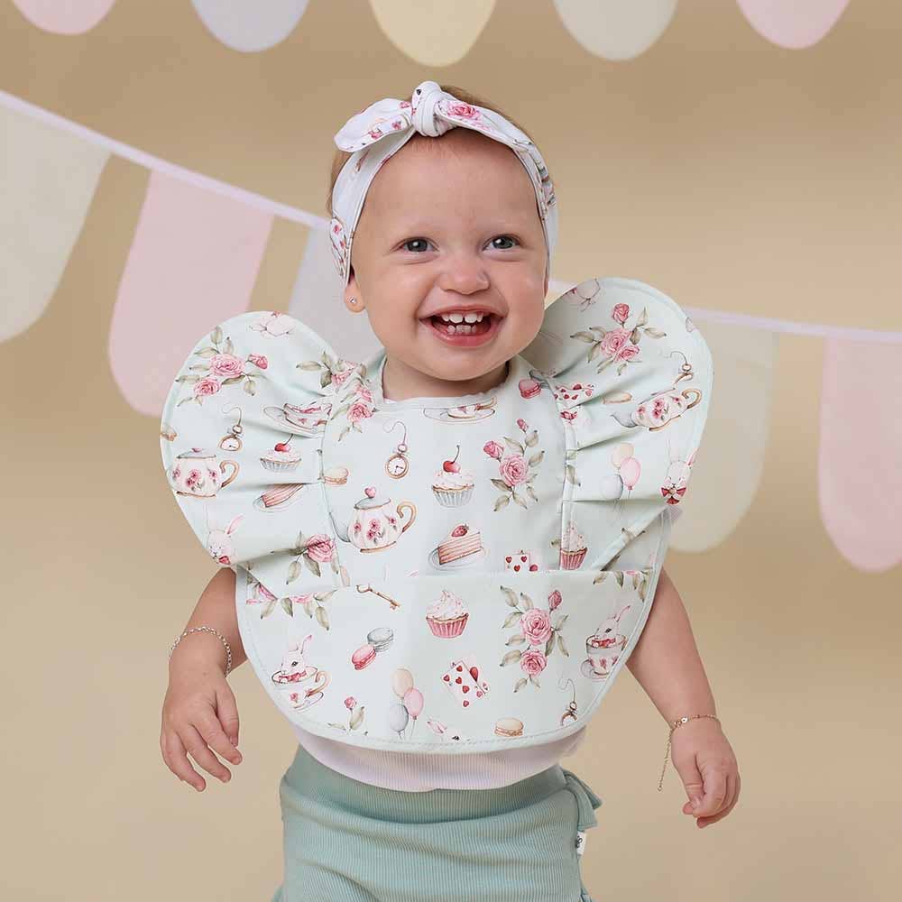Snuggle Hunny - White Rabbit Frill Snuggle Bib