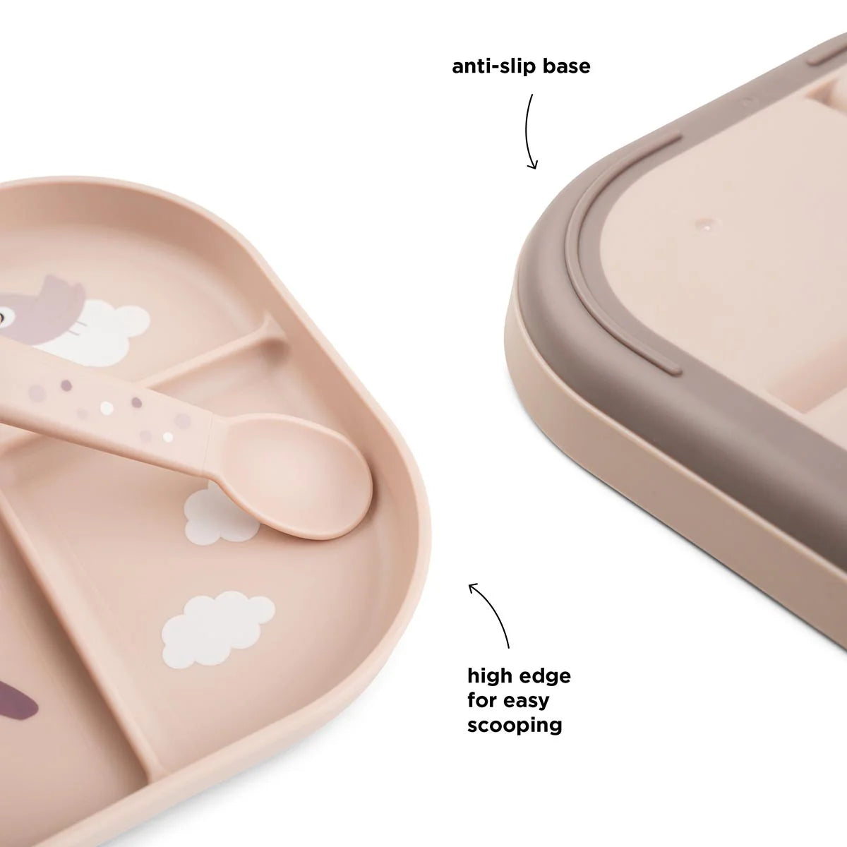 Done by Deer Foodie Compartment Plate POWDER - Tiny Tots Baby Store