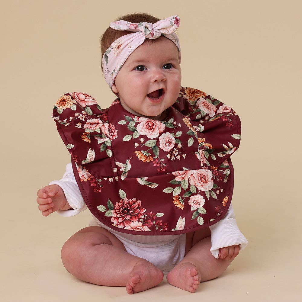 Snuggle Hunny - Floral Flutter Frill Snuggle Bib