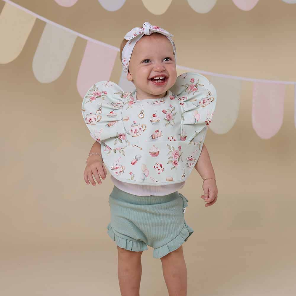 Snuggle Hunny - White Rabbit Frill Snuggle Bib