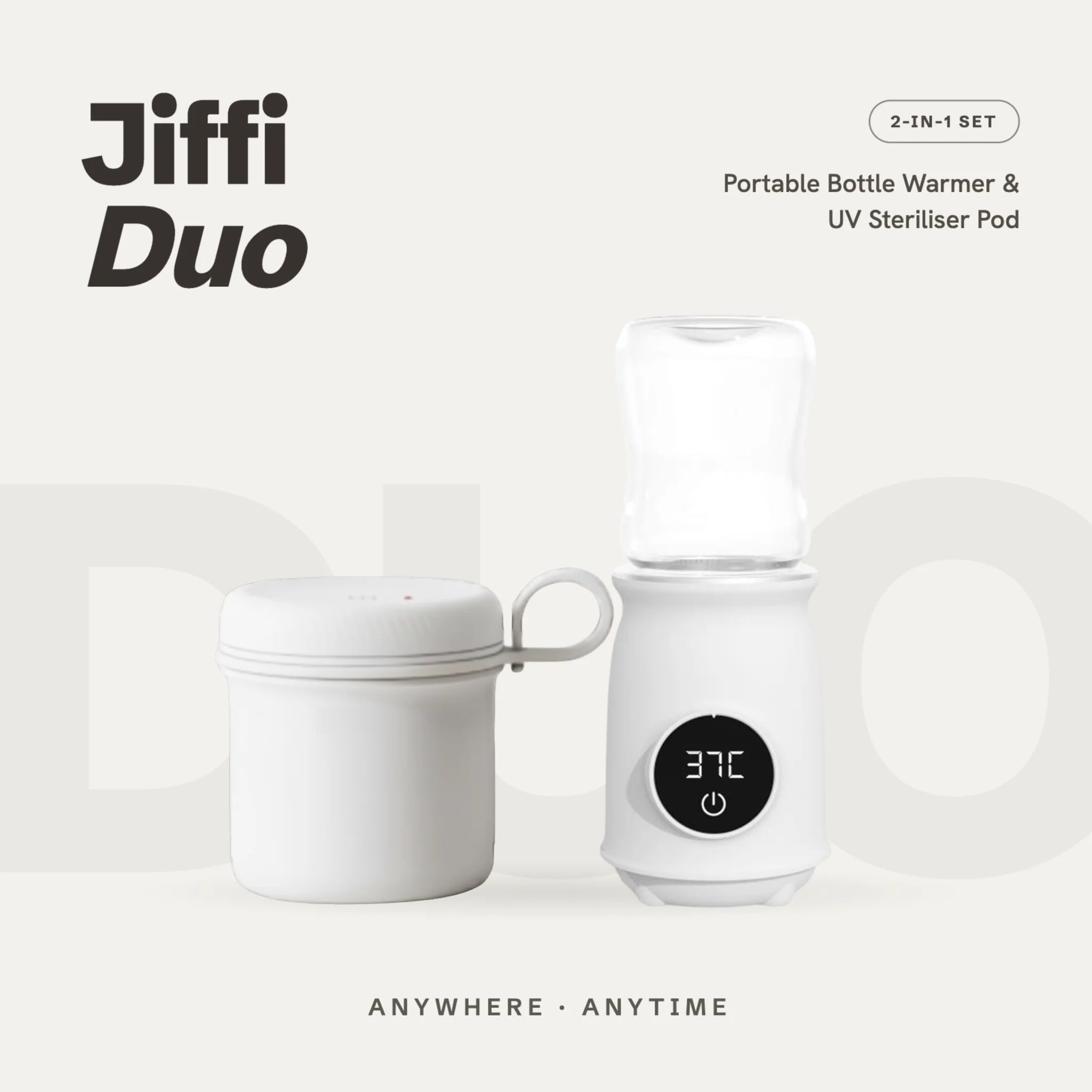 Jiffi DUO - Portable Warmer and Sterilising Pod - White