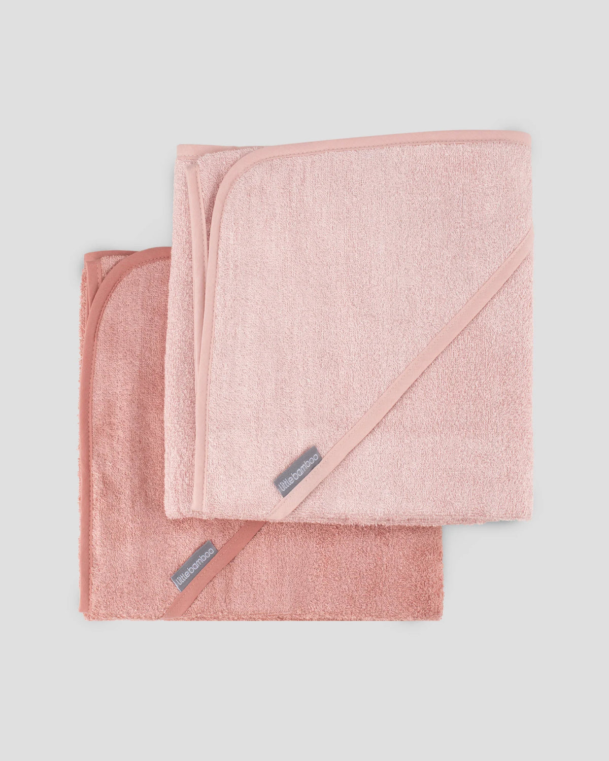Little Bamboo Baby Hooded Towels 2PK - Dusty Rose