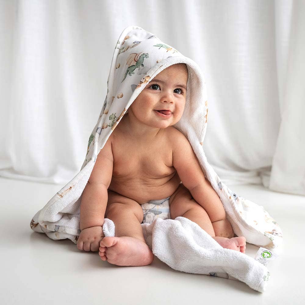 Snuggle Hunny - Dragon Organic Hooded Baby Towel