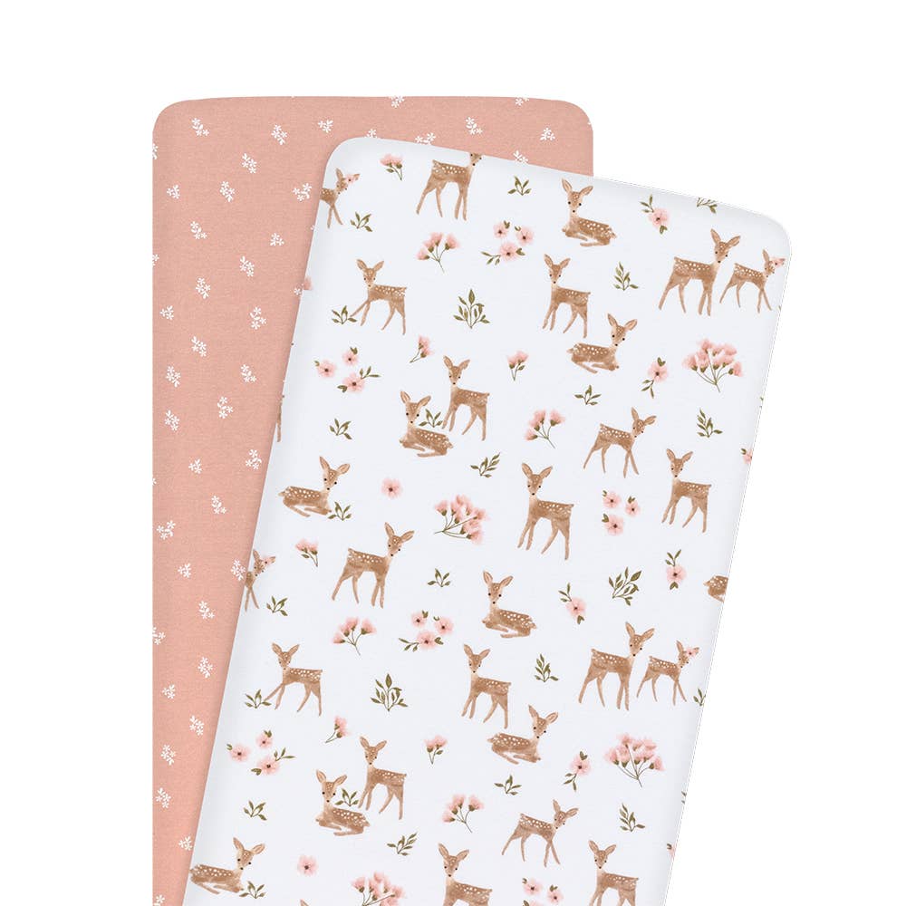 Living Textiles - 2pk Jersey Bassinet Fitted Sheet - Sophia's Garden