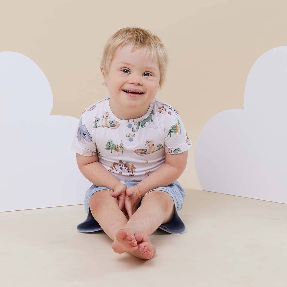 Snuggle Hunny - Dragon Short Sleeve Organic Bodysuit - 0-3 Months (000)