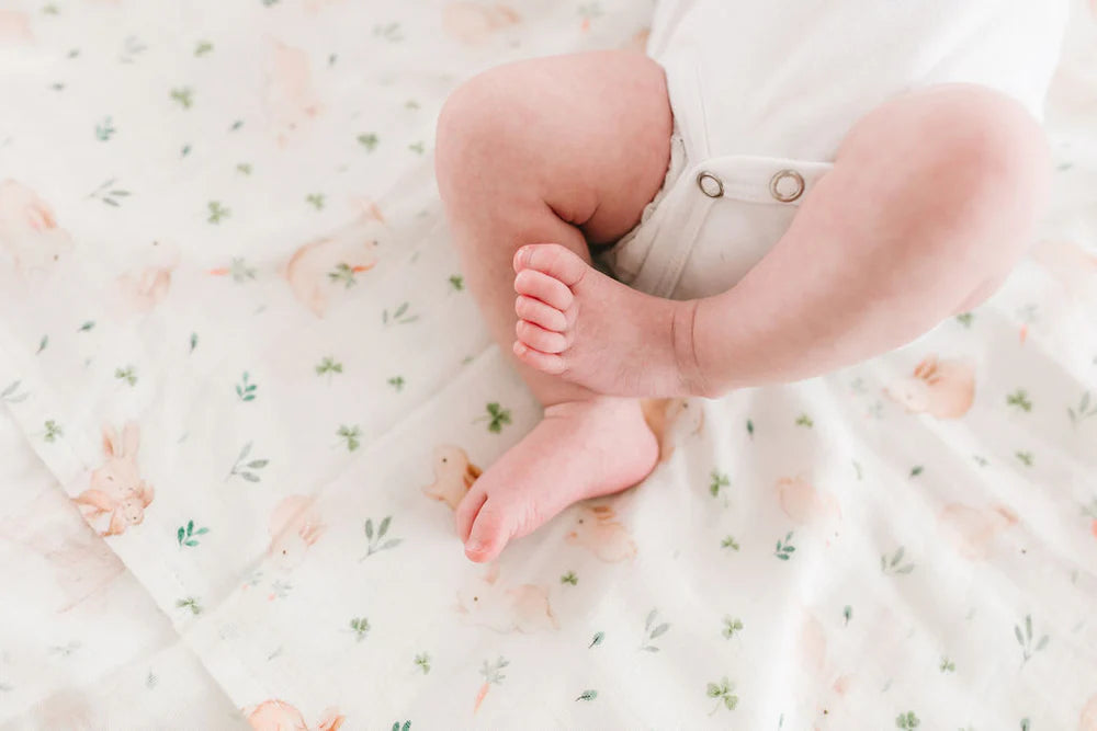 LouLou Lollipop, Muslin Swaddle - Bunny Meadow