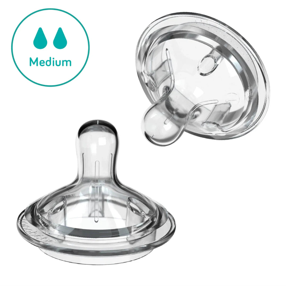 Nanobebe Silicone Bottle Teats - 2-Pack - Medium Flow (3m+)