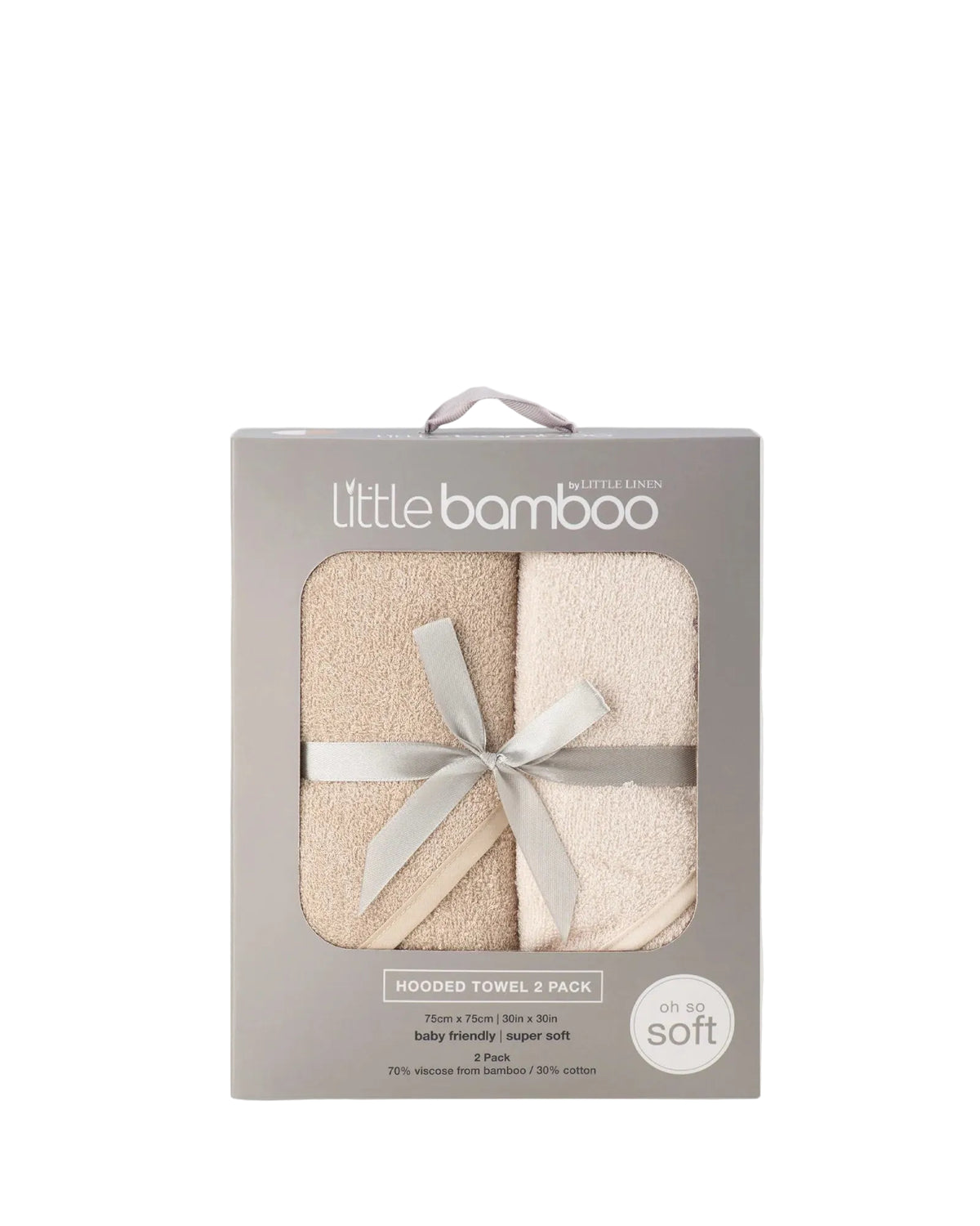 Little Bamboo Baby Hooded Towels 2PK - Iced Coffee