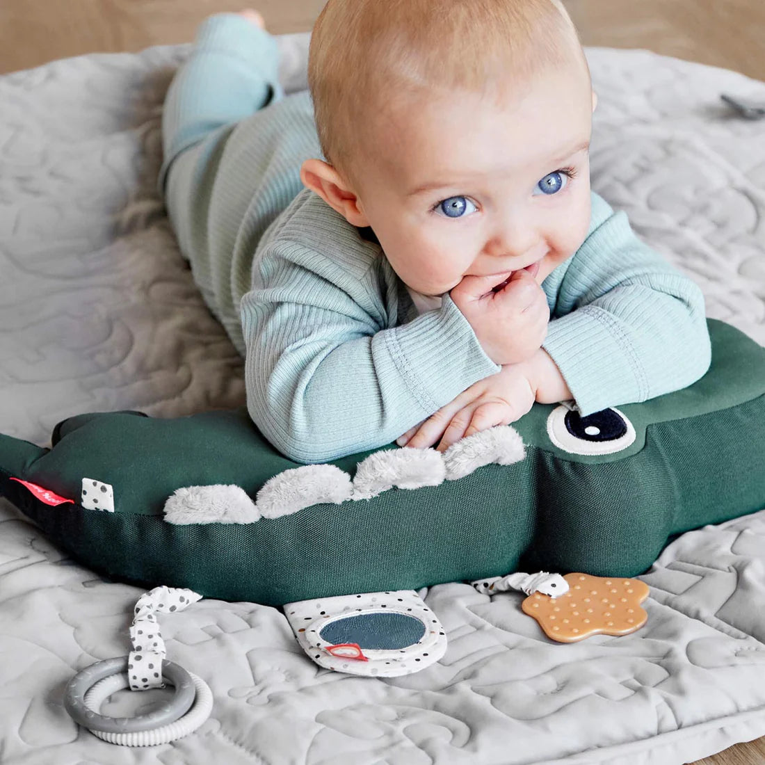 Done by Deer Croco Tummy Time Activity Toy POWDER