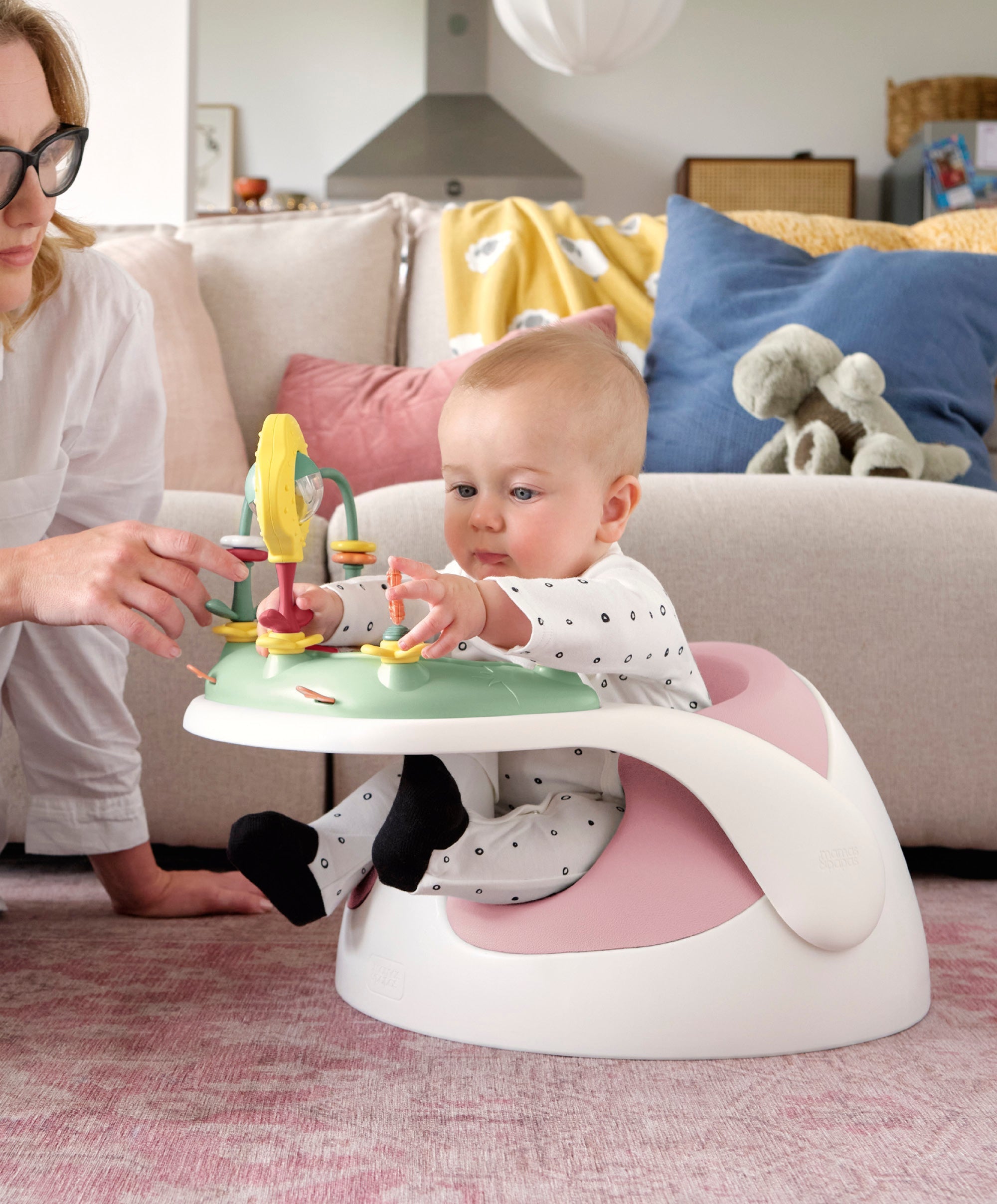 Mamas & Papas Snug Floor Seat with Activity Tray - Blossom - Tiny Tots Baby Store
