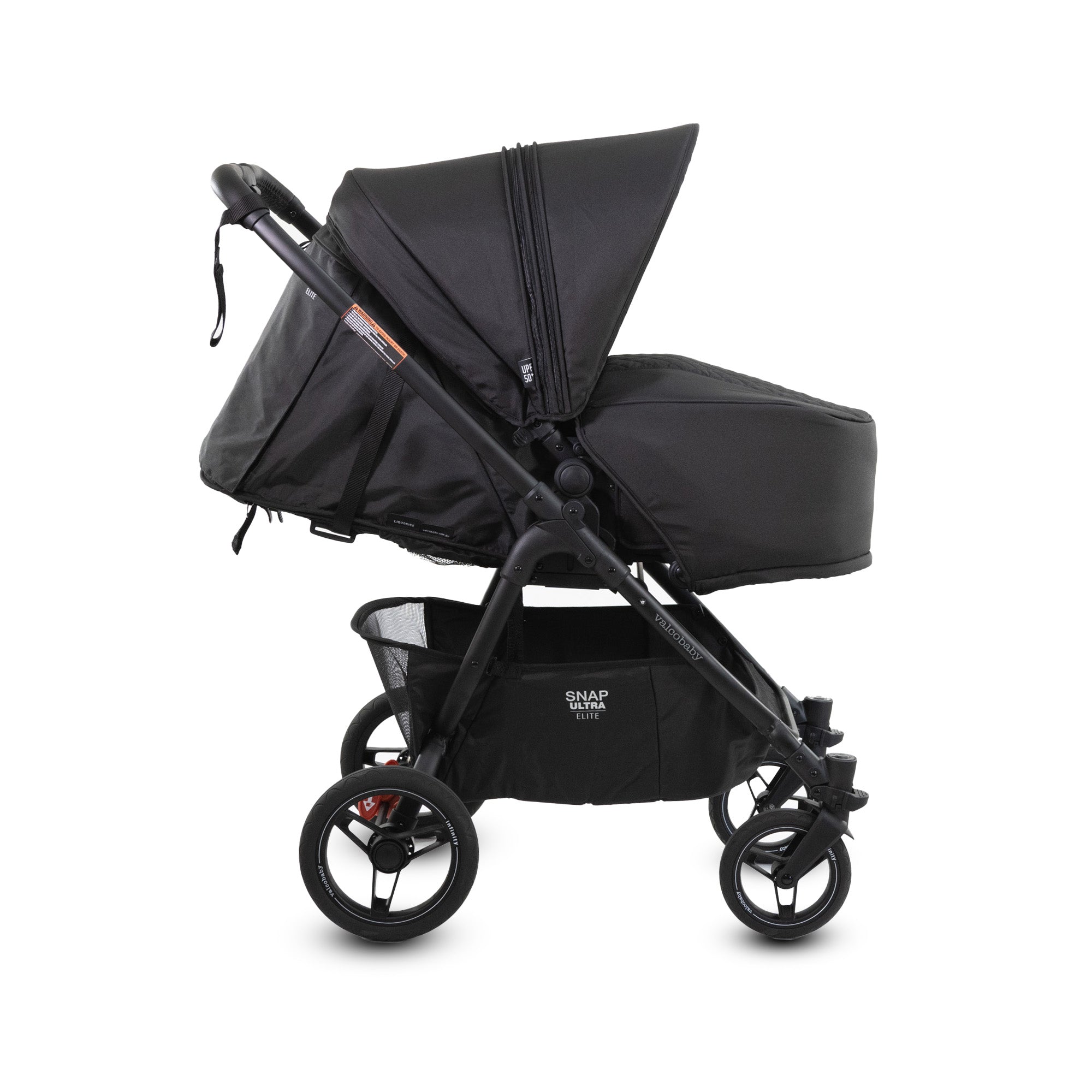 Valcobaby Snap ultra elite Liquorice | Free Cup Holder & Parent Organiser - Tiny Tots Baby Store