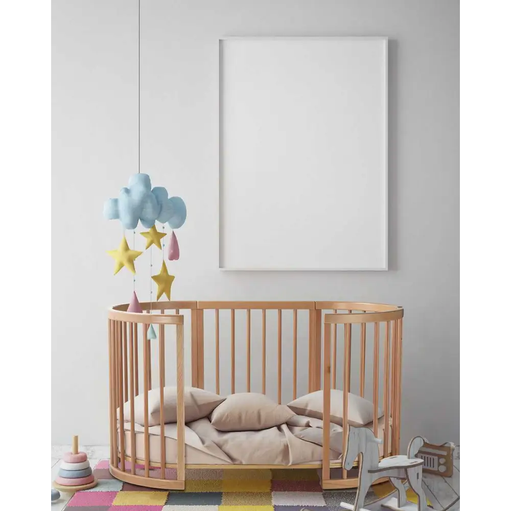 Wooden Lolli Sprout Cot with mobile made from Toshi baby European Beech Wood