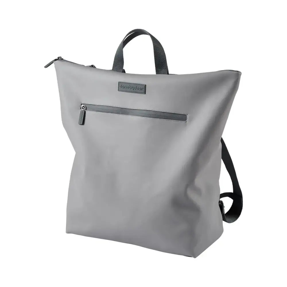 Gray tote backpack from Toshi Baby, a stylish deer changing backpack made of recycled polyester