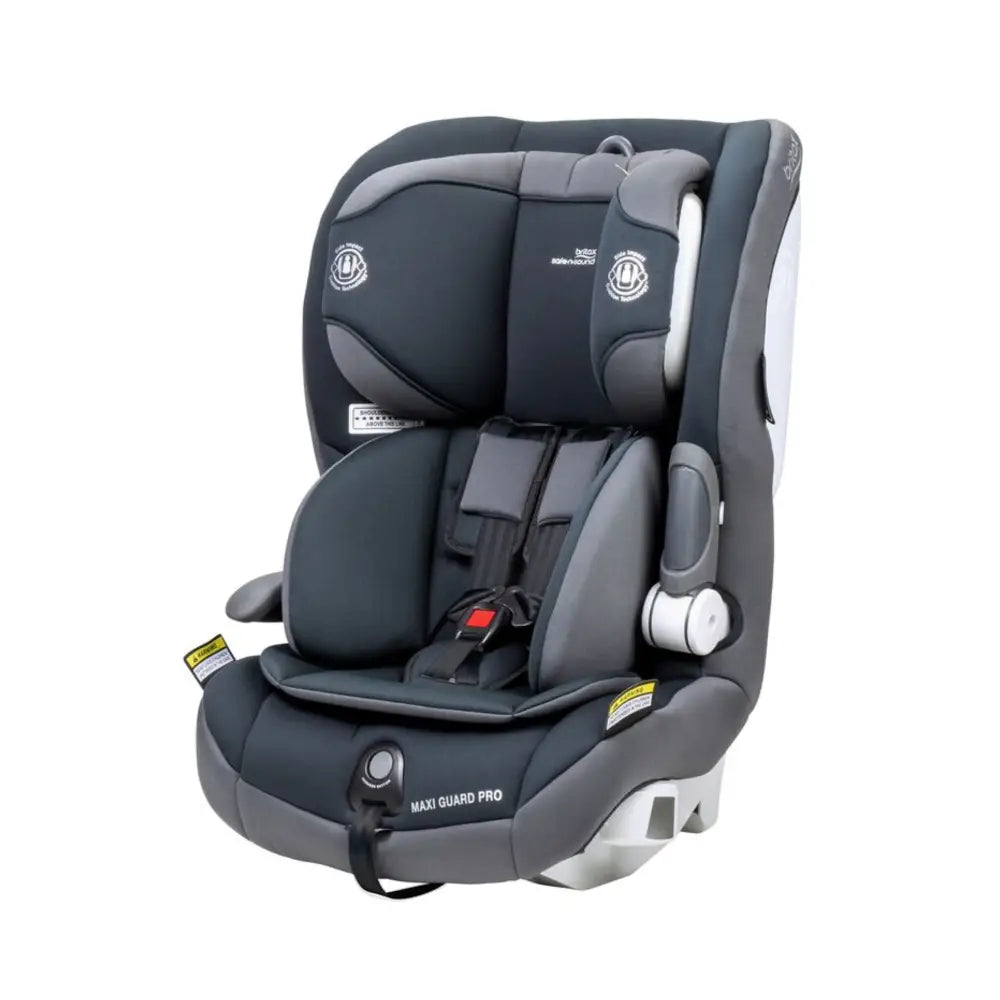Gray and black Maxi Guard Pro car seat with hassle free harness for kids 12M to 8Y