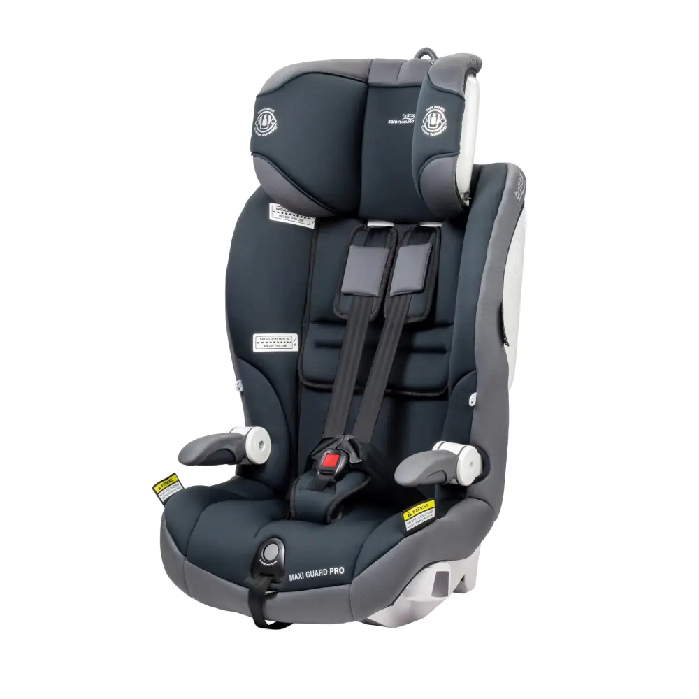Gray and black Maxi Guard Pro car seat with hassle free harness for kids safe-n-sound