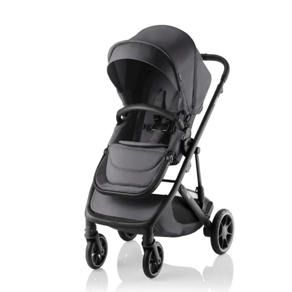 Gray baby stroller from Britax Mini Stroller and BPod Lite Package with Capsule adapters