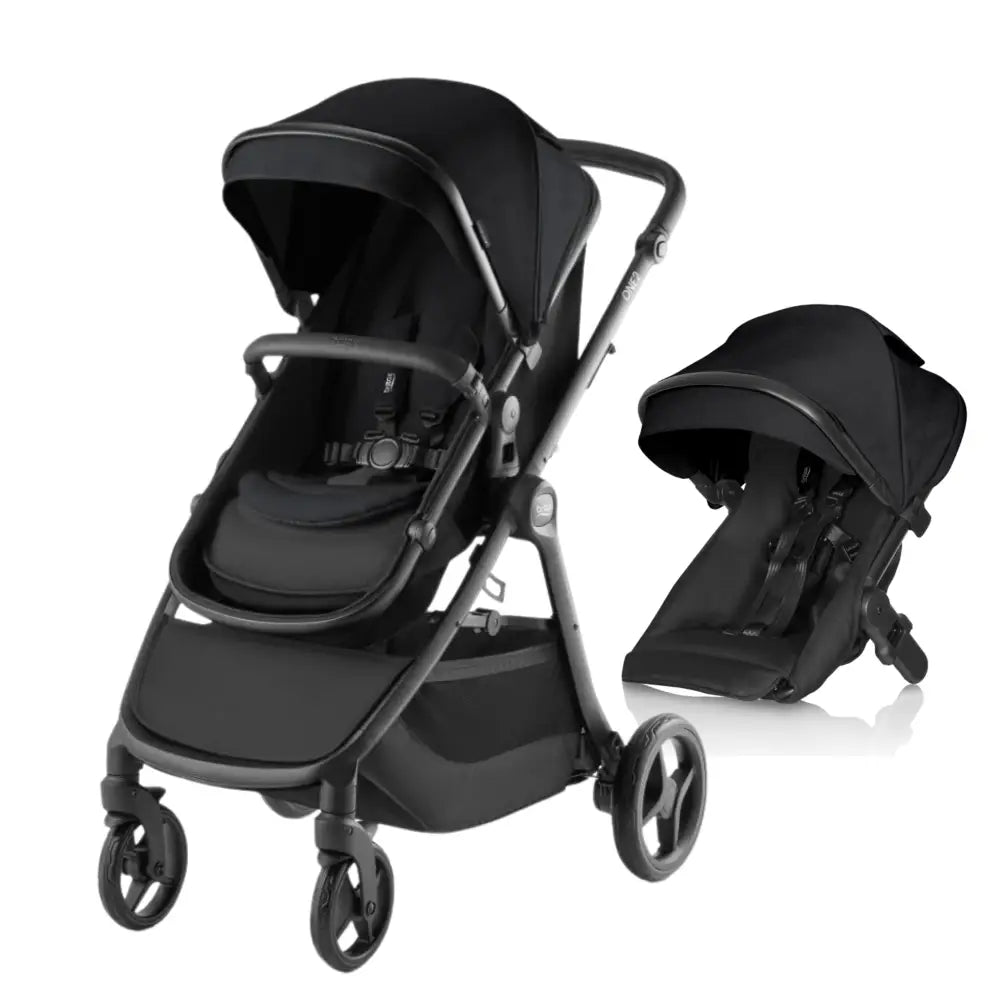 Black Britax One2 Stroller with Detachable Seat for Easy Transition Baby Capsule