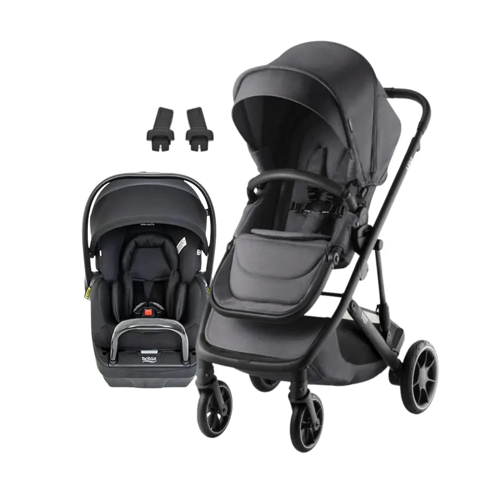 Black Britax Mini Stroller and BPod Lite Capsule Combo for bare mum postpartum needs