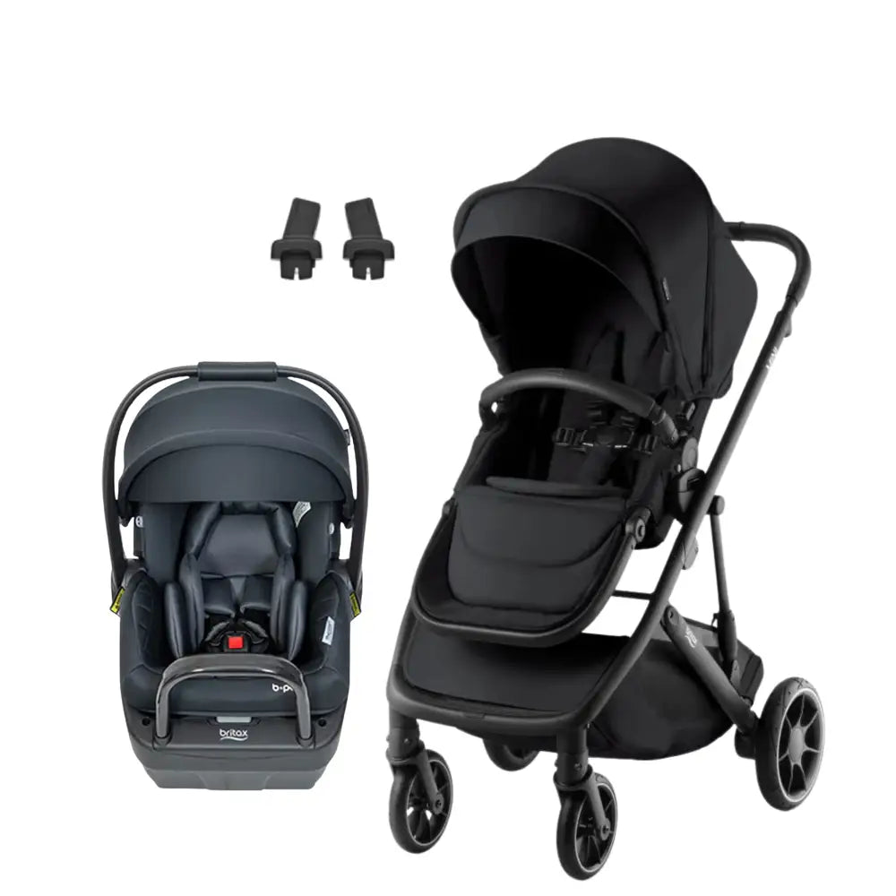 Black travel system with Britax Mini Stroller and BPod Lite Package for baby strollers