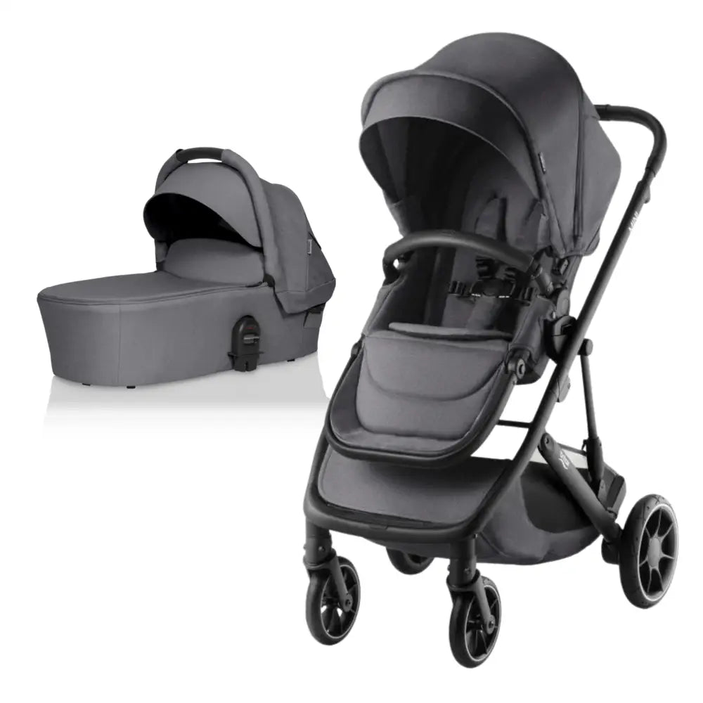 Gray Britax Mini Stroller with Bassinet for easy outings with your baby