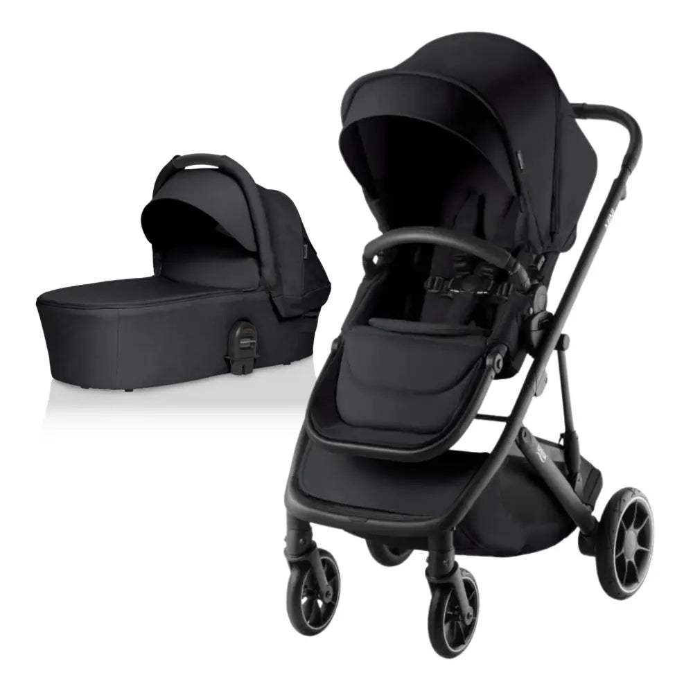 Black stroller and bassinet from Britax Mini Stroller with Bassinet perfect for baby strollers