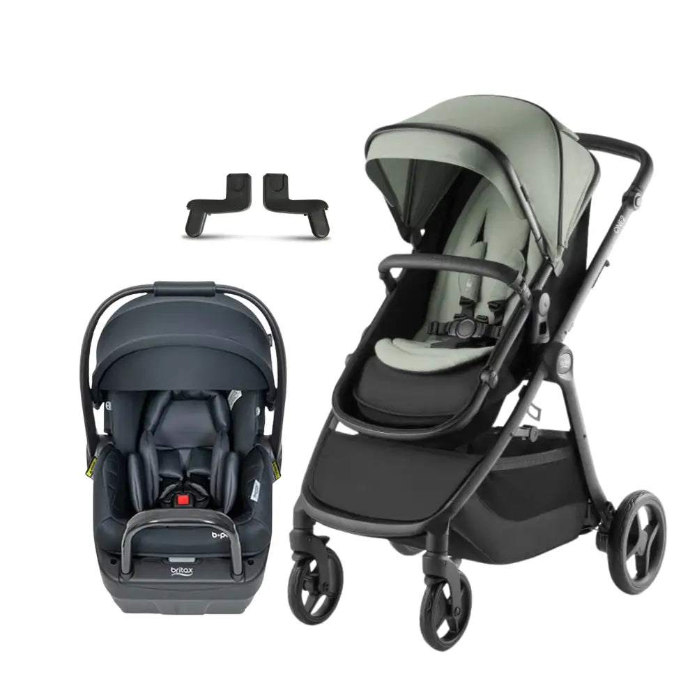 Britax One2 Stroller and BPod Lite Package with Free Capsule Adapters for infant travel