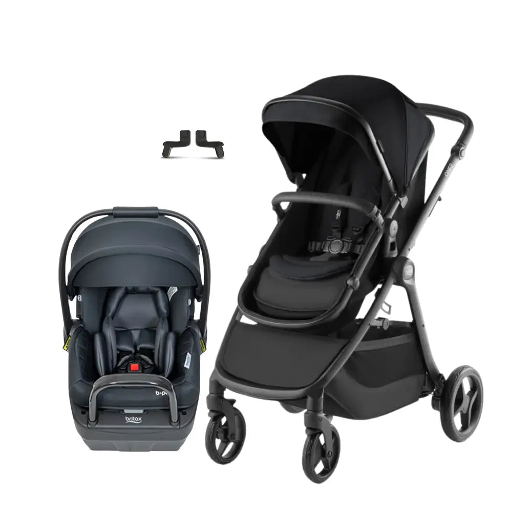 Black Britax One2 Stroller with free capsule adapters and baby strollers combo