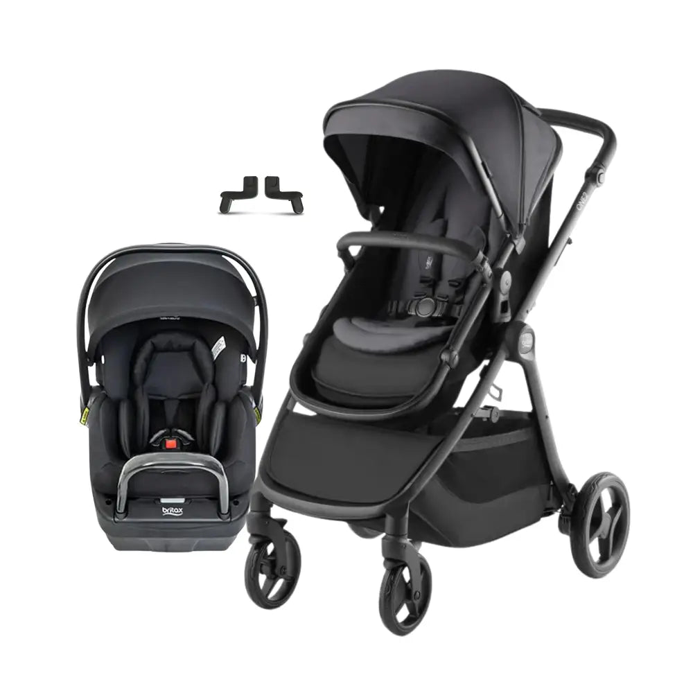 Black Britax One2 Stroller with Free Capsule Adapters and BPod Lite Package