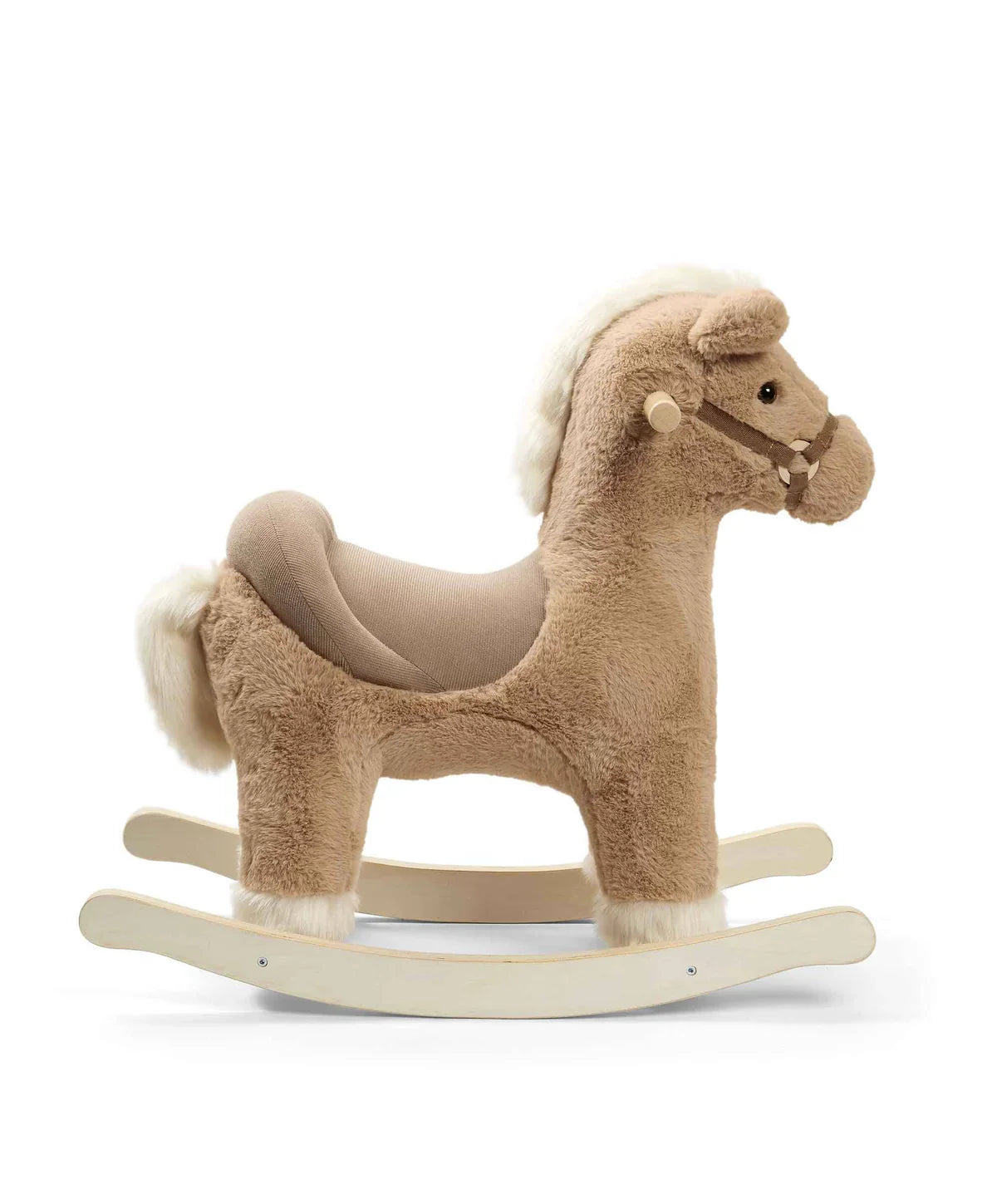 Plush Mamas & Papas Rocking Animal Bugsy with saddle, perfect for baby strollers
