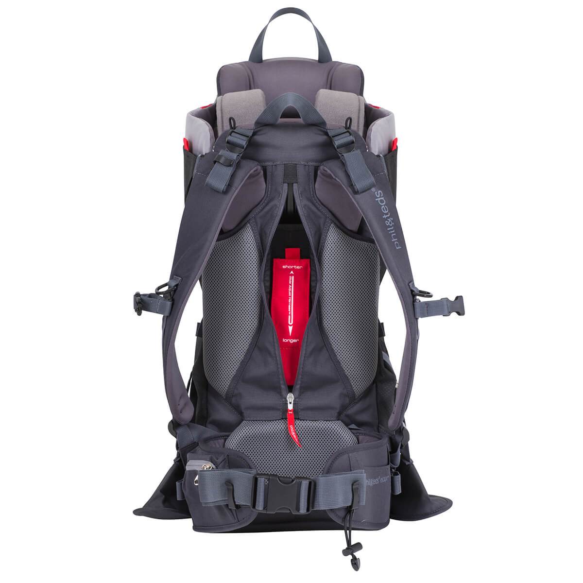 Gray child carrier backpack from Phil&Teds Escape perfect with Toshi Baby Romper