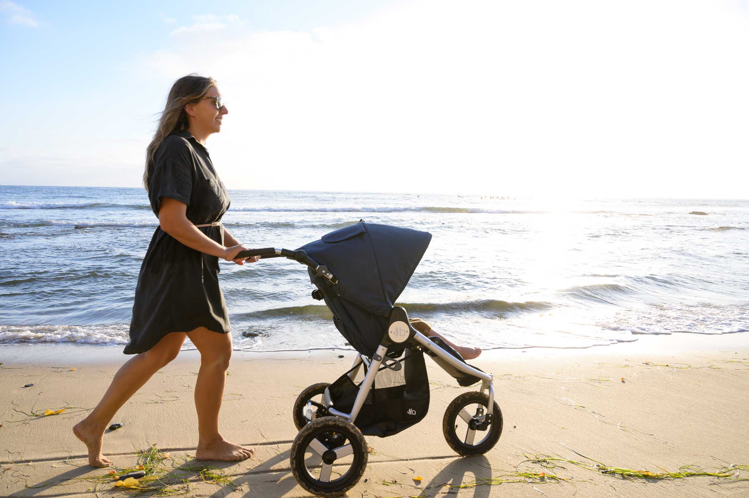 Three-wheeled Bumbleride Indie Stroller with Odyssey Wagon Wheels for smooth rides