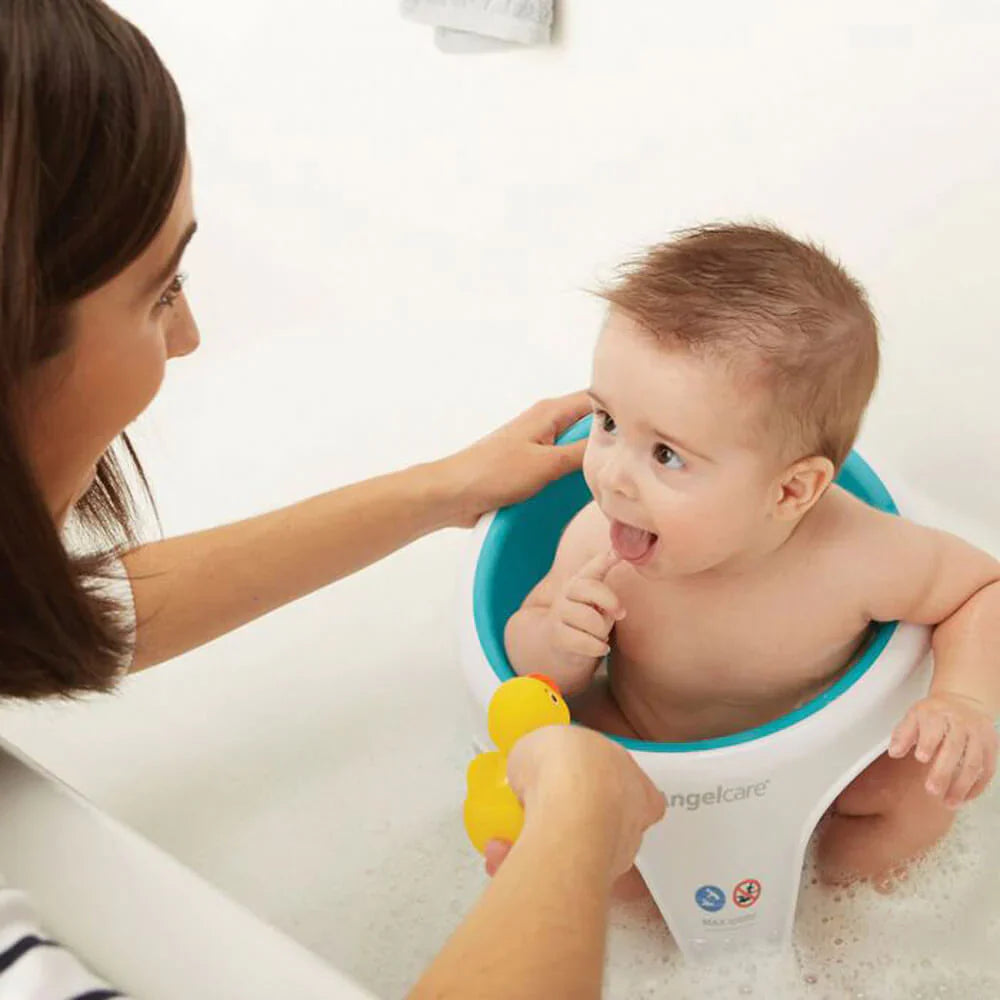 Angelcare Baby Bath Seat with blue rim, perfect bath support for Toshi Baby