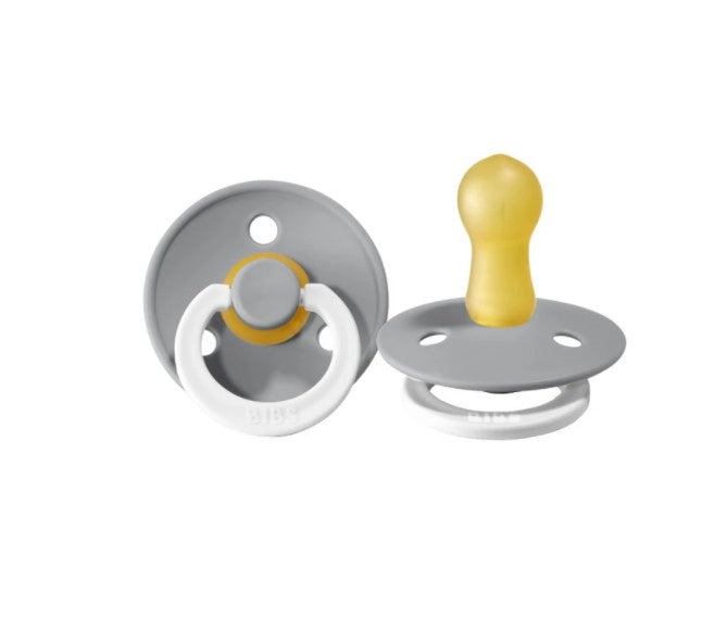 Gray toshi baby pacifiers with yellow nipples for BIBS Pacifier Colour Cloud Night Glow