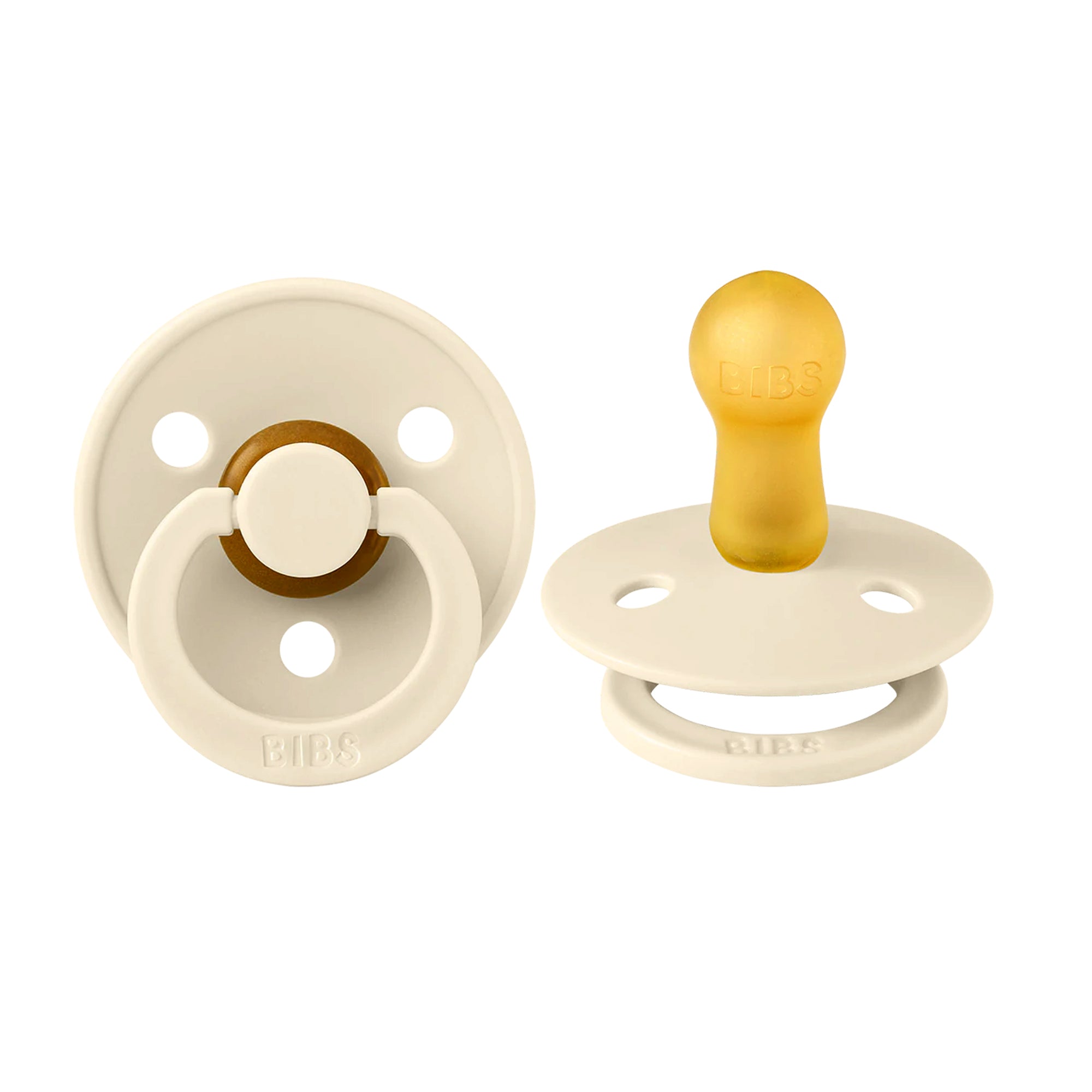 Two beige BIBS Pacifier Colour Ivory for Toshi Baby, cute pacifier colour ivory