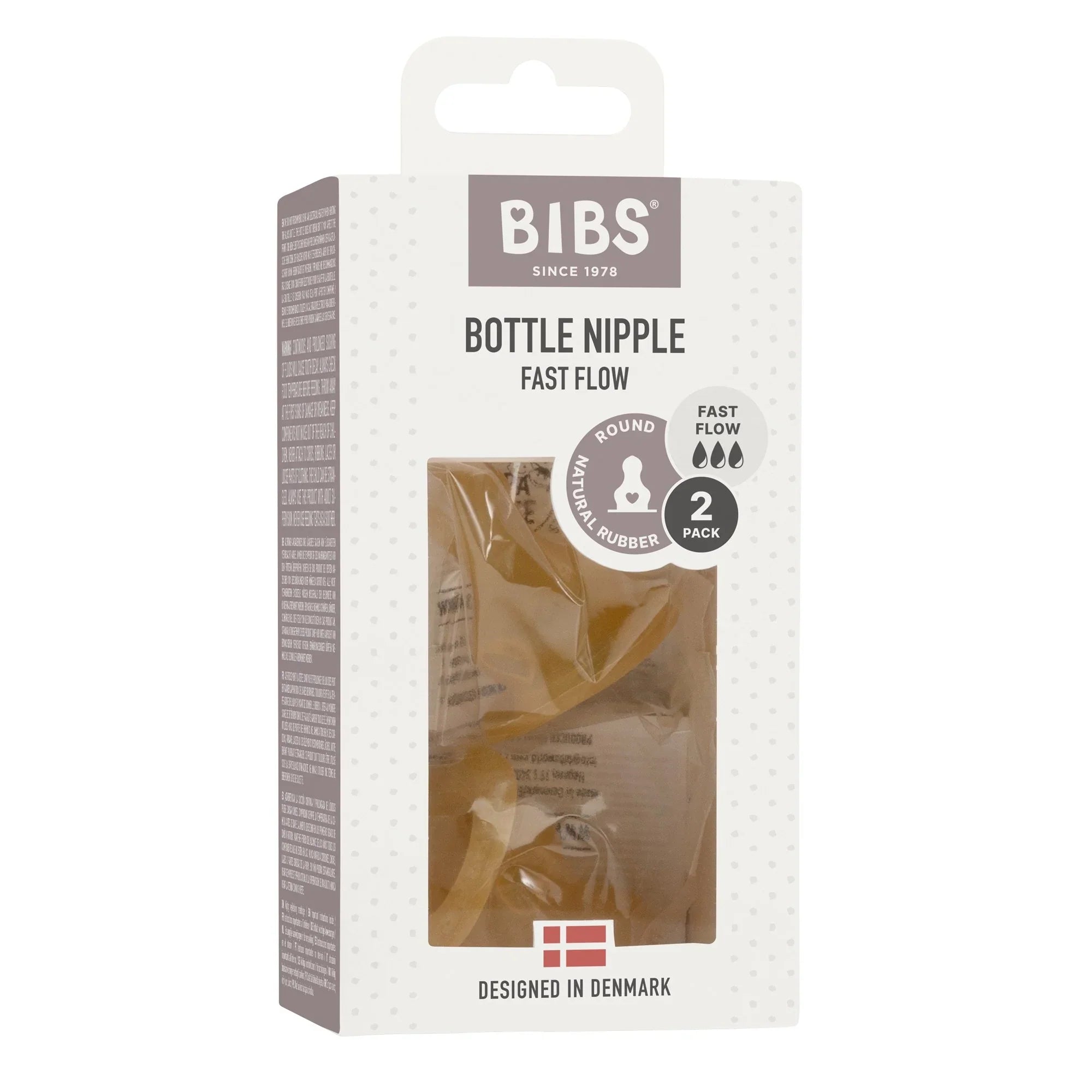 Two-pack of bibs replacement nipples with natural rubber latex for baby strollers