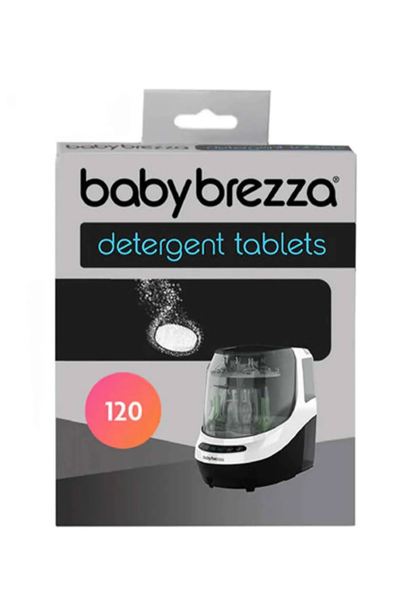 Baby Brezza Detergent Tablets packaging for Bottle Washer Pro, perfect for Toshi Baby bottles