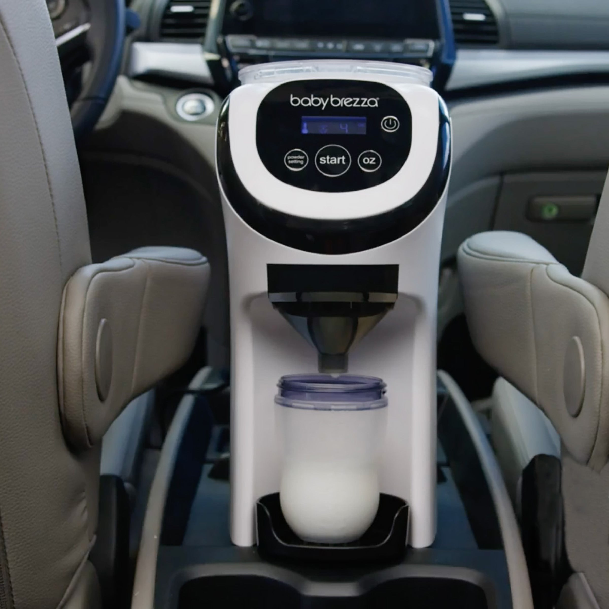 White Baby Brezza Formula Pro Advanced Mini baby formula maker for easy feeding setup