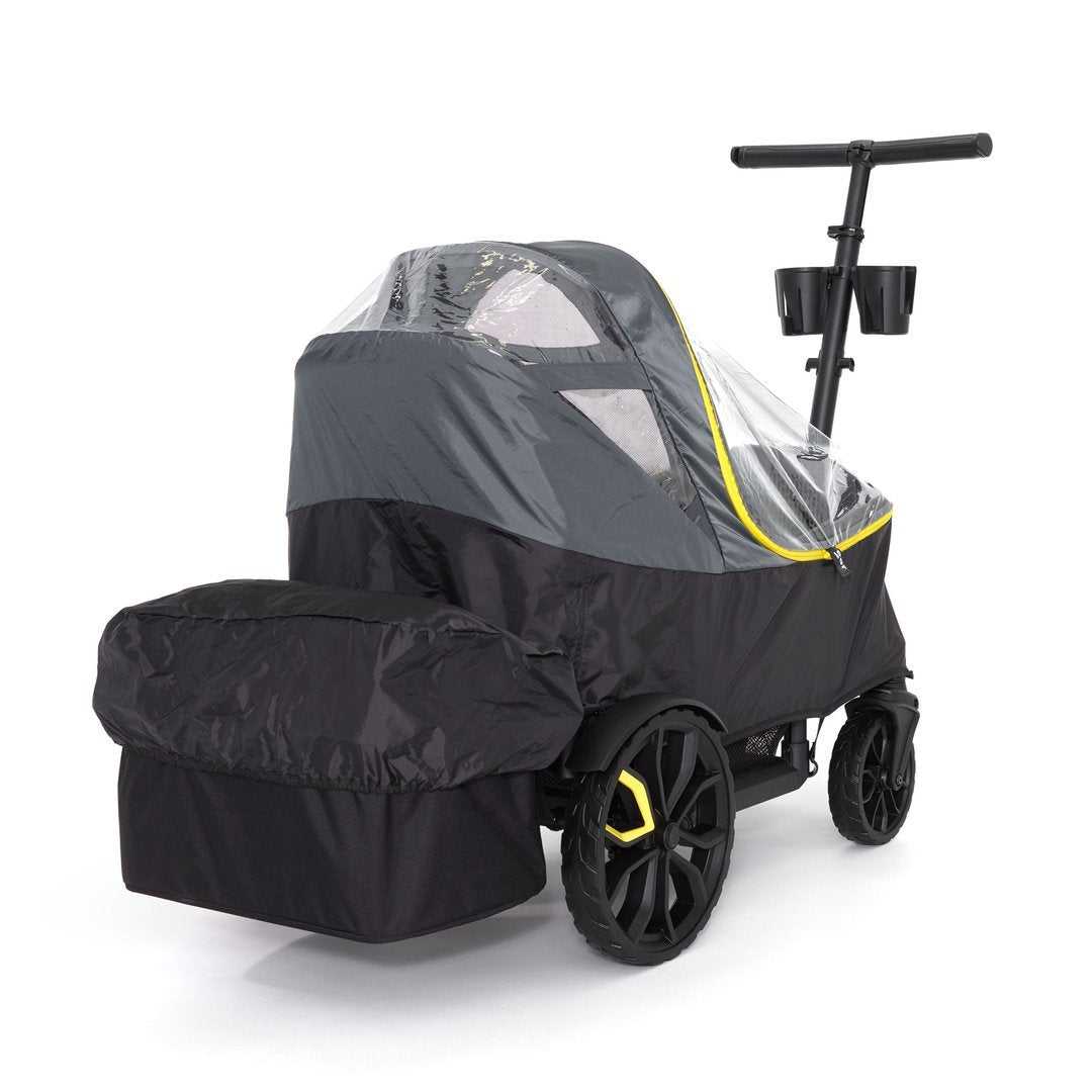 Covered stroller wagon with Veer Weather Cover for baby strollers and Odyssey Wagon Wheels
