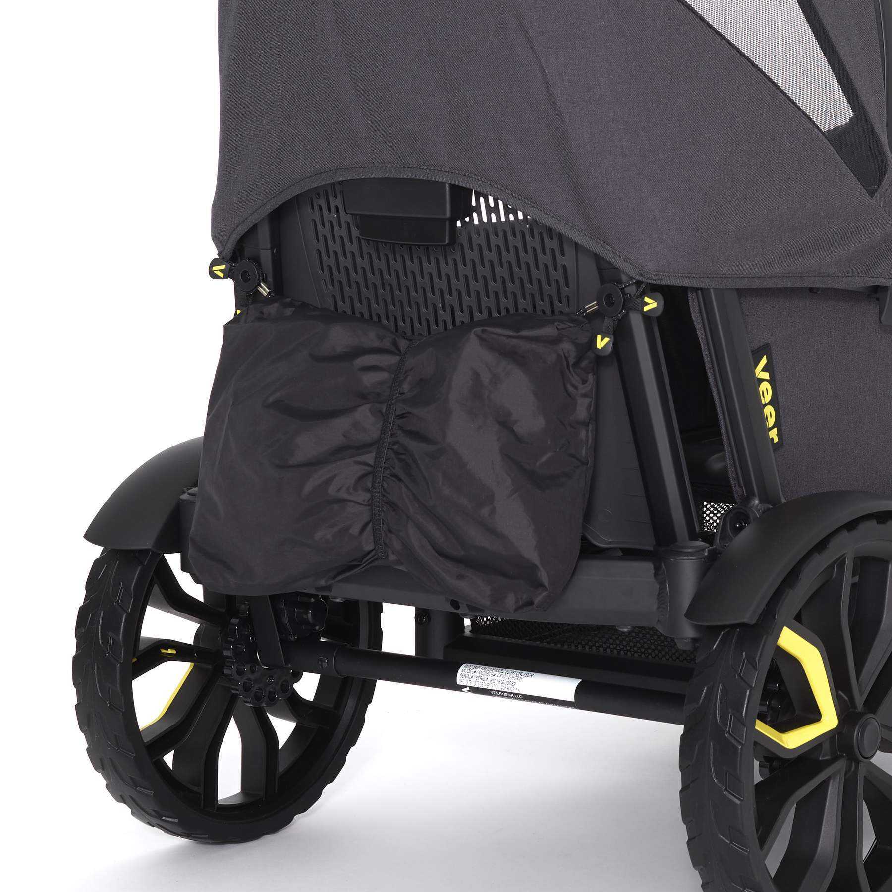 Black stroller wagon with storage pockets for Odyssey Wagon Wheels and Toshi Baby Romper