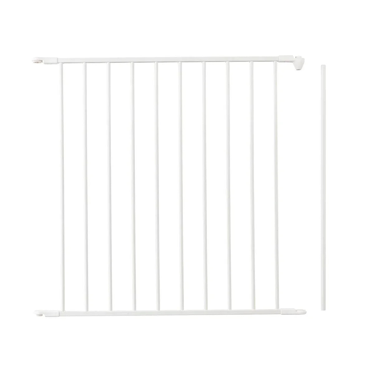 White metal baby gate from BabyDan Flex Configure with extra large pre-bundled panels