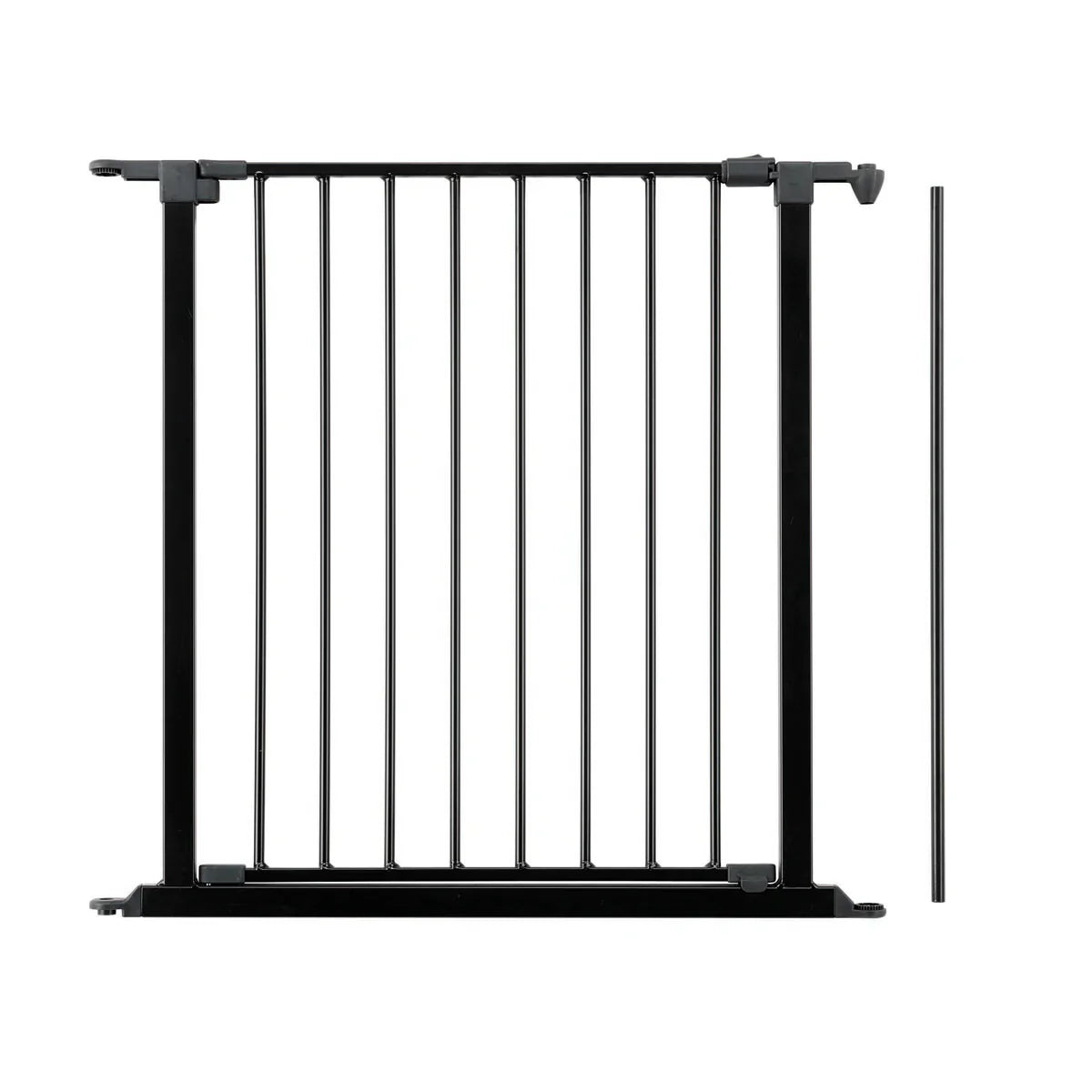 Black metal safety gate from BabyDan Flex Configure with extra large pre-bundled panels