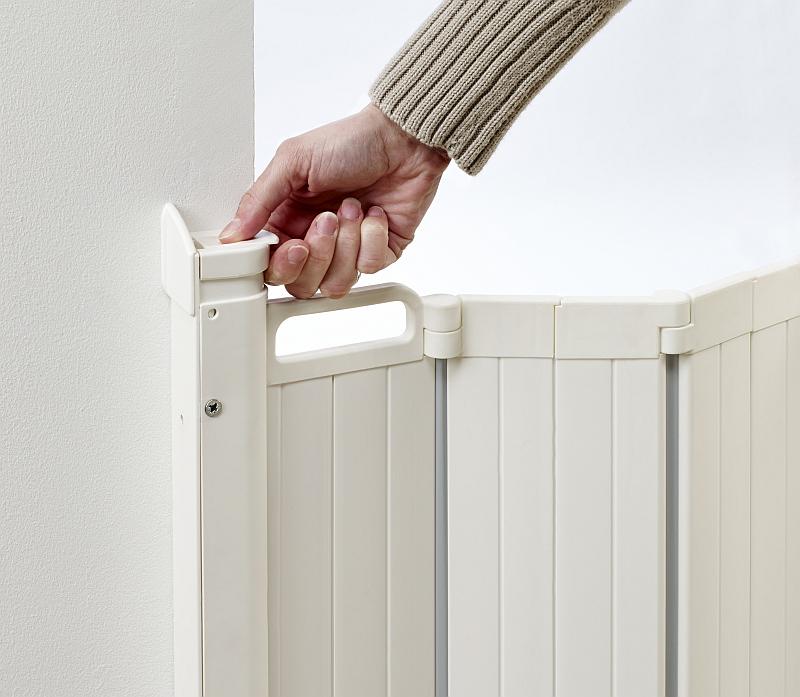 White plastic baby gate from BabyDan Guard Me Gate perfect for a safe home