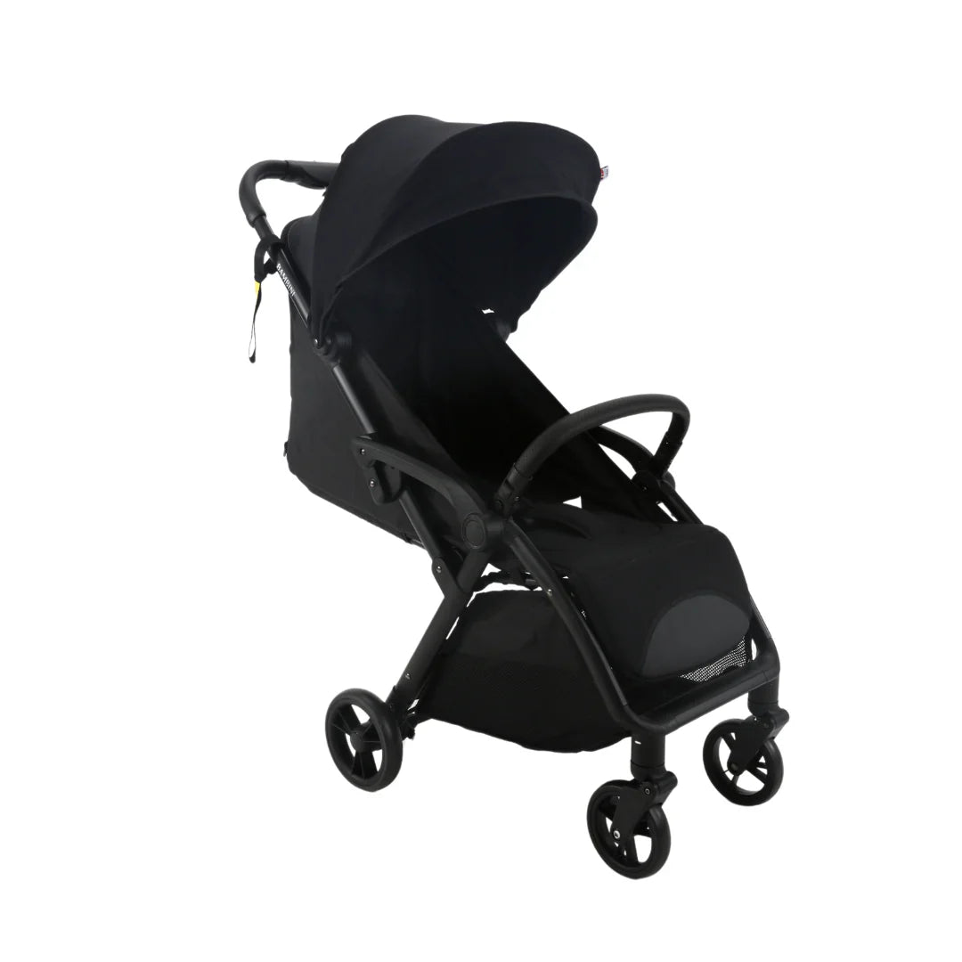 Black stroller with canopy from Bambini Prams Paris travel baby strollers collection