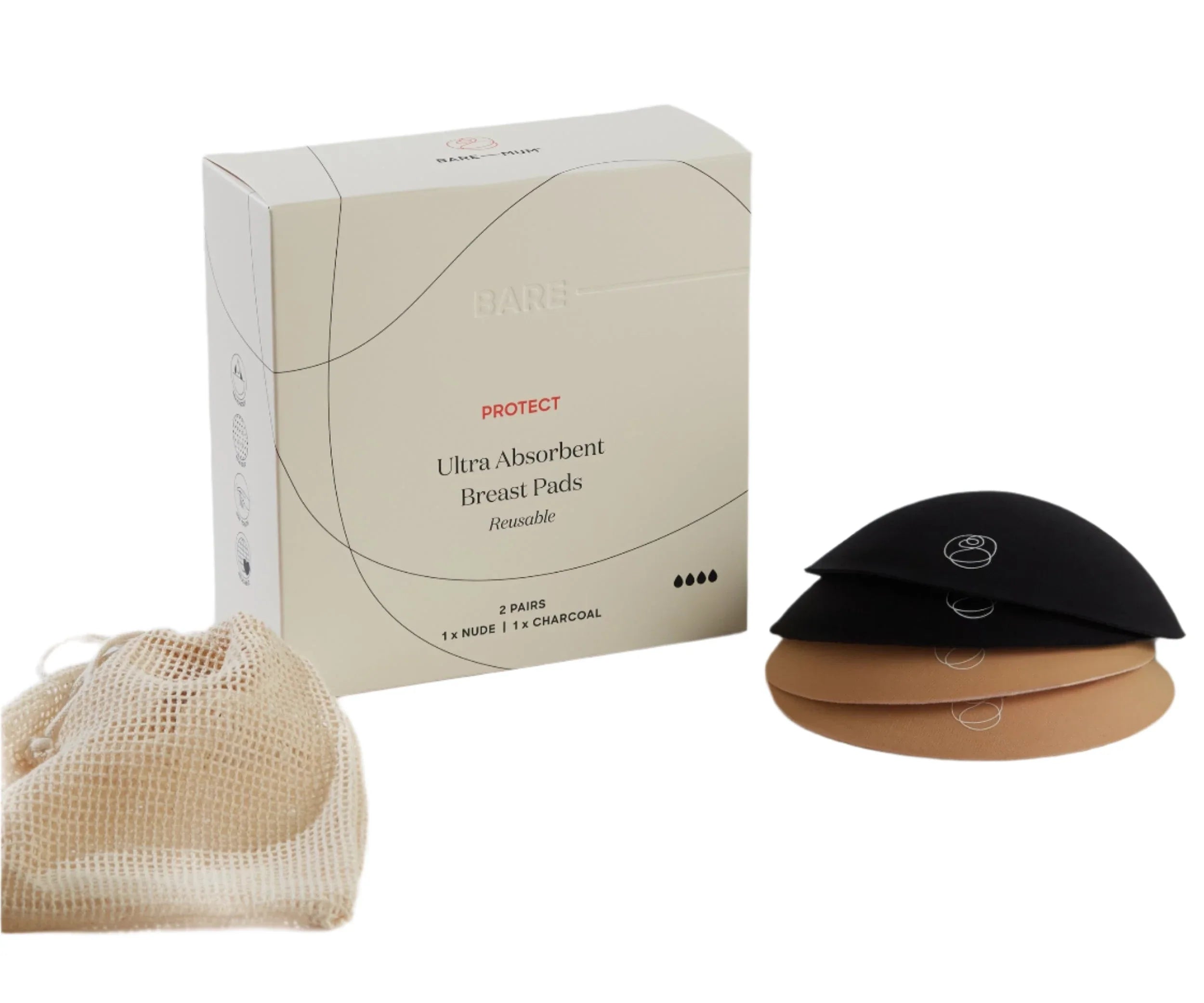 Reusable ultra absorbent breast pads with packaging from Toshi Baby Breast Pads for moms