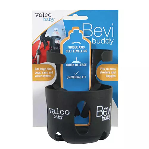 Black stroller cup holder for Bevi Buddy Cup fits Odyssey Wagon Wheels strollers