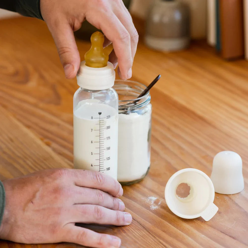 Toshi Baby Bibs 110ml Glass Bottle Set with nipple for baby strollers or feeding